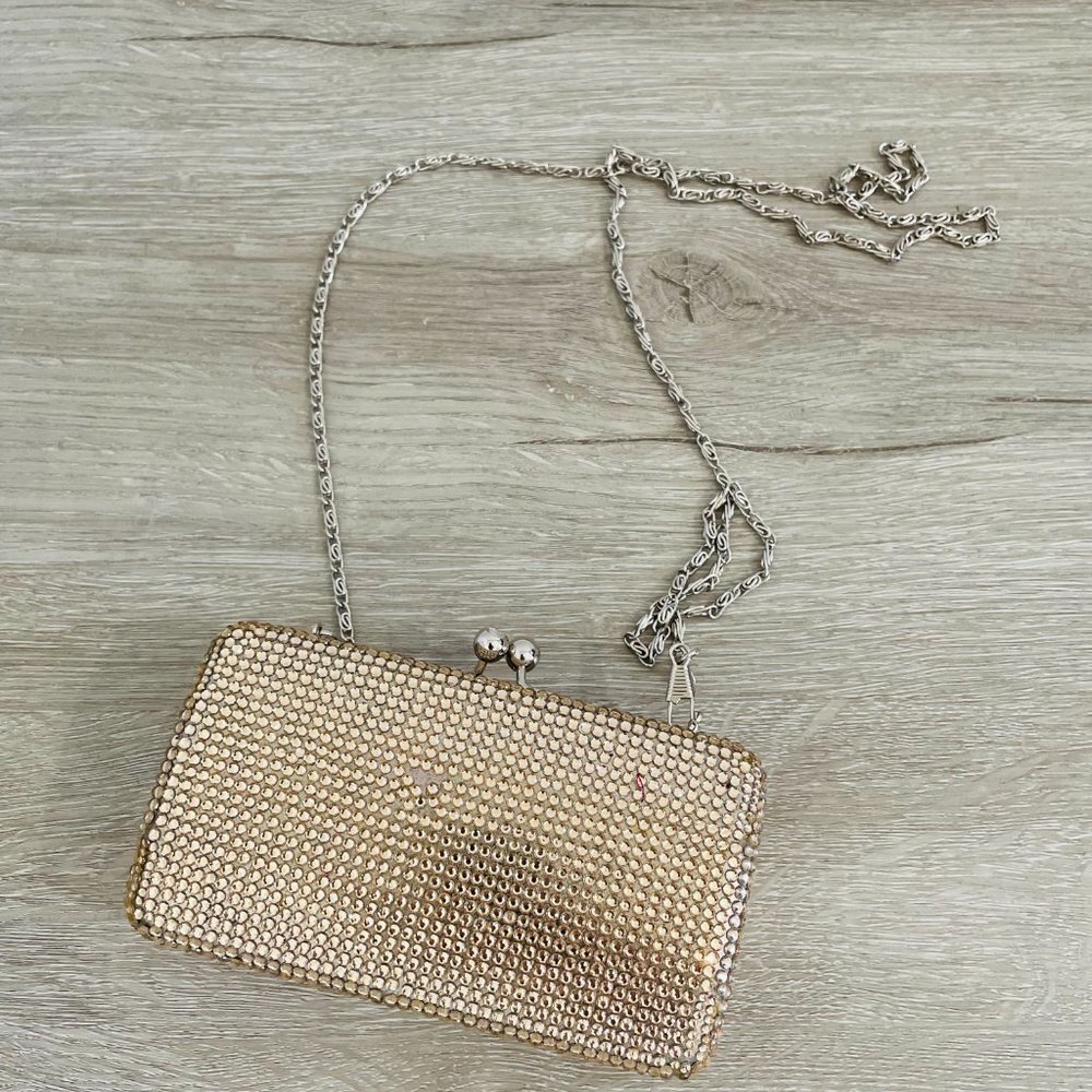 Gold Shiny Small Clutch/Crossbody Bag - Picture 10 of 11